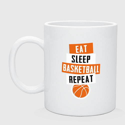 Кружка Eat sleep basketball / Белый – фото 1