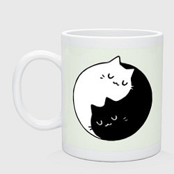 Кружка керамическая Кошачий ин янь, цвет: фосфор