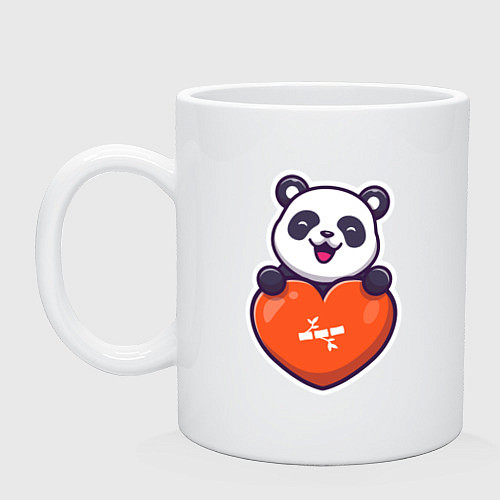 Кружка Сердечная панда / Белый – фото 1
