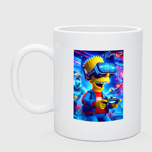 Кружка Bart Simpson is an avid gamer - esports / Белый – фото 1