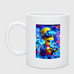 Кружка керамическая Bart Simpson is an avid gamer - esports, цвет: белый