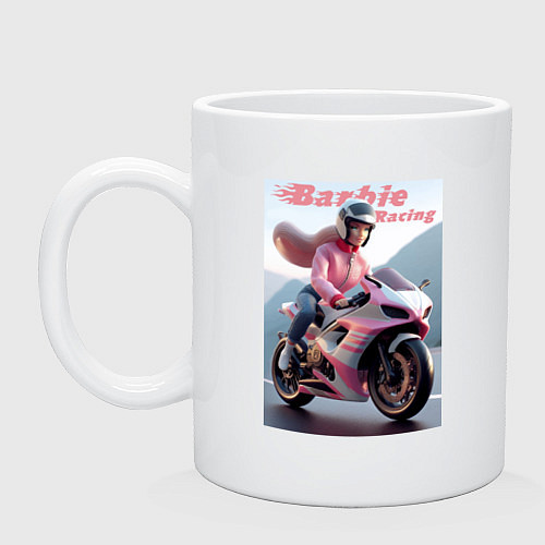 Кружка Barbie racing - ai art / Белый – фото 1