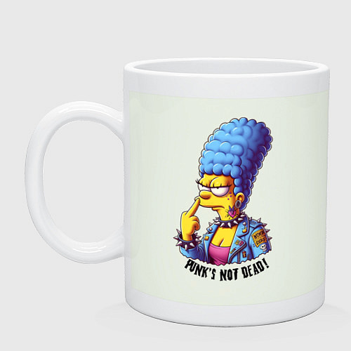 Кружка Marge Simpson - punks not dead motto / Фосфор – фото 1