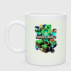 Кружка керамическая Персонажи из Minecraft, цвет: фосфор