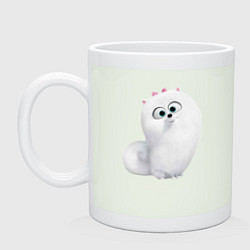 Кружка керамическая Белая кошка Гиджет, цвет: фосфор