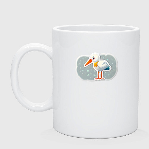 Кружка Птенец черно белого аиста / Белый – фото 1
