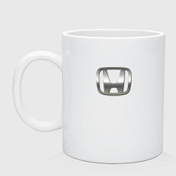 Кружка керамическая Honda logo auto grey, цвет: белый