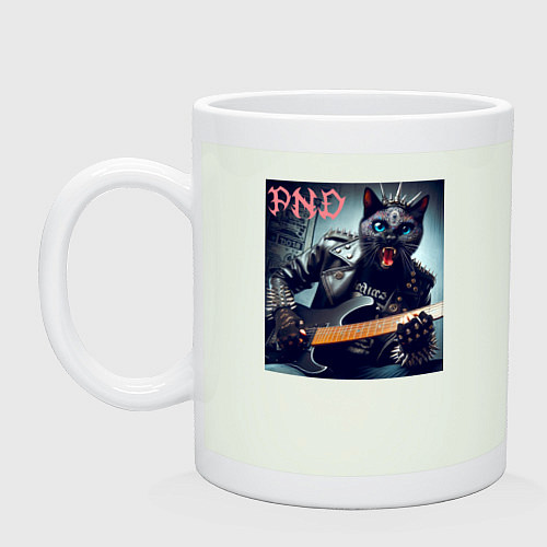Кружка Чёрный котяра - панк гитарист / Фосфор – фото 1