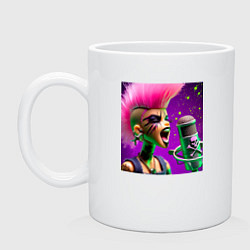 Кружка керамическая Barbie and punks not dead, цвет: белый