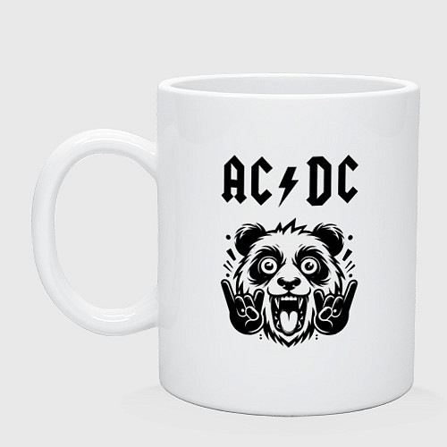Кружка AC DC - rock panda / Белый – фото 1