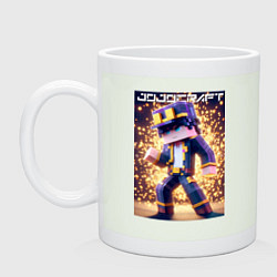 Кружка керамическая Jojo and Minecraft - collaboration ai art, цвет: фосфор