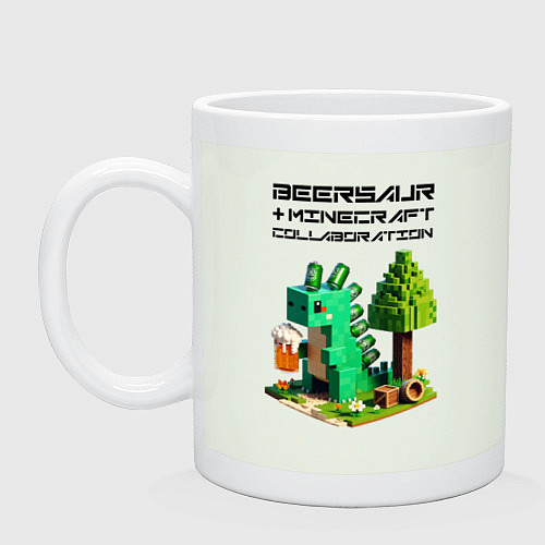 Кружка Collaboration of Minecraft and beersaur - ai art / Фосфор – фото 1