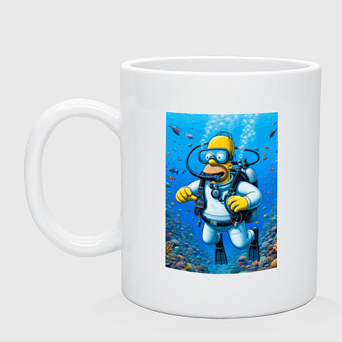 Кружка Homer diving - ai art / Белый – фото 1