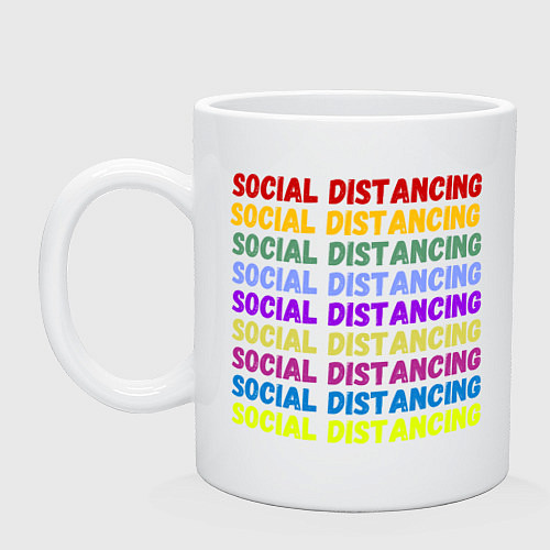 Кружка Social distancing - социальная дистанция / Белый – фото 1