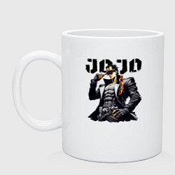 Кружка керамическая Jotaro Kujo - jojo ai art, цвет: белый