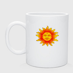 Кружка керамическая Огненное солнце, цвет: белый