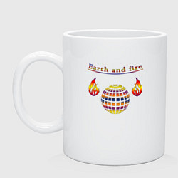 Кружка керамическая Earth and fire, цвет: белый