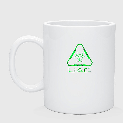 Кружка UAC зелёный повреждённый / Белый – фото 1