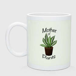 Кружка керамическая Mother of plants - Папоротник, цвет: фосфор