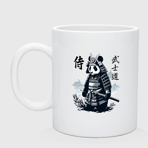 Кружка Panda samurai - bushido ai art fantasy / Белый – фото 1