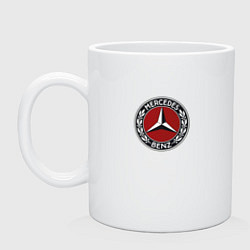 Кружка керамическая Mercedes benz sport logo, цвет: белый