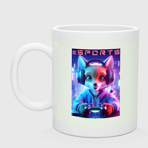 Кружка Funny fox - e sports ai art / Фосфор – фото 1