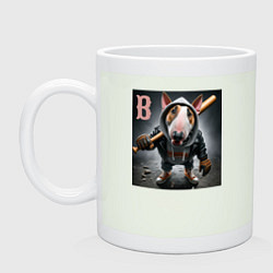 Кружка керамическая Булли крутой бейсболист - нейросеть, цвет: фосфор