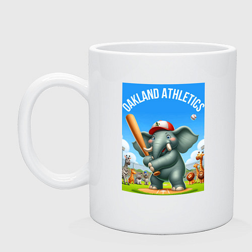 Кружка Elephant - batter Oakland Athletics / Белый – фото 1