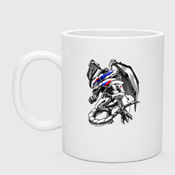 Кружка керамическая BMW S100RR Drago, цвет: белый