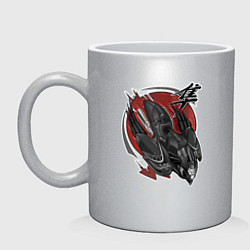Кружка керамическая Suzuki hayabusa, цвет: серебряный