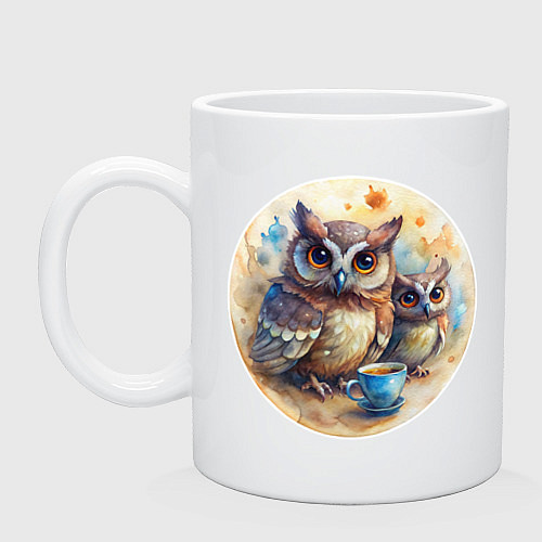 Кружка Совушки с кофе / Белый – фото 1