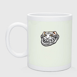 Кружка керамическая Мемное лицо кота, цвет: фосфор