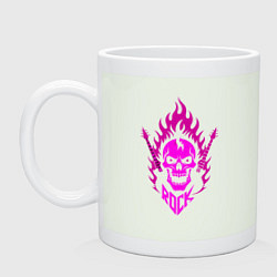 Кружка керамическая Рок фиолетовый череп, цвет: фосфор