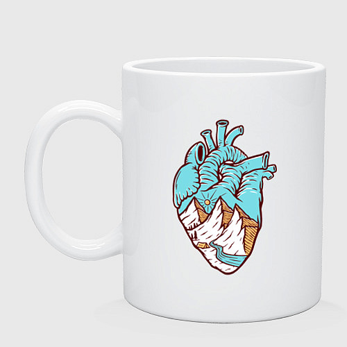 Кружка Сердце и горы / Белый – фото 1