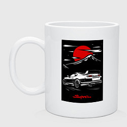 Кружка керамическая Toyota Supra jdm гоночный, цвет: белый