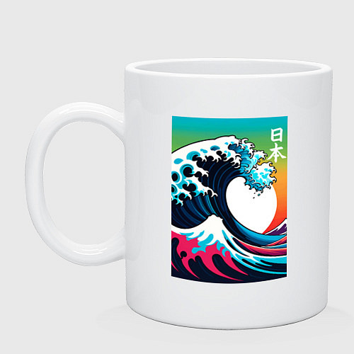 Кружка Japanese wave - ai art / Белый – фото 1