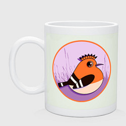 Кружка керамическая Птица Удод с ирокезом, цвет: фосфор
