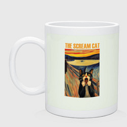 Кружка керамическая The scream cat art, цвет: фосфор
