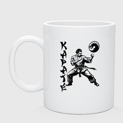 Кружка керамическая Karate fighter, цвет: белый