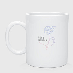 Кружка керамическая BTS love myself, цвет: белый