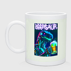 Кружка керамическая Neon cyber beersaur - neon glow fantasy, цвет: фосфор