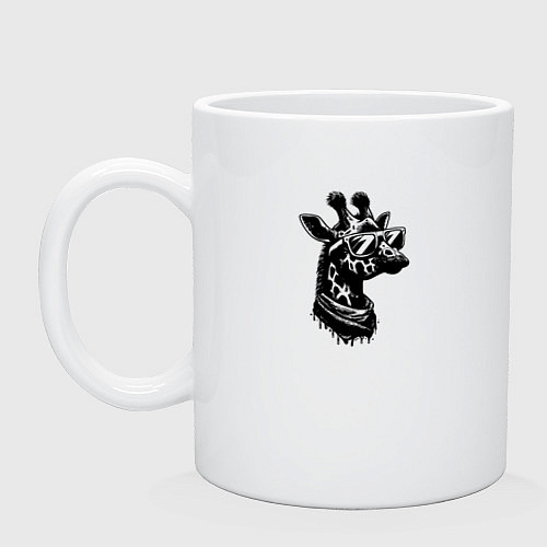 Кружка Хипстер жираф в очках / Белый – фото 1