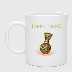 Кружка керамическая Elden drink meme, цвет: белый