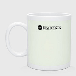 Кружка керамическая Deadlock white logo, цвет: фосфор