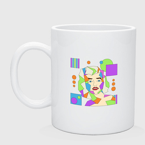 Кружка Мэрилин Монро абстрактный женский портрет / Белый – фото 1