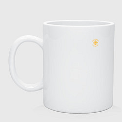 Кружка керамическая Мы русские с нами Бог НИКА желтая патриоты, цвет: белый