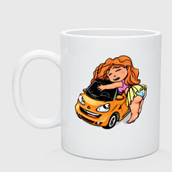 Кружка керамическая Люблю свой автомобильчик Merсedes, цвет: белый