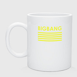 Кружка керамическая Big bang с желтыми полосами, цвет: белый