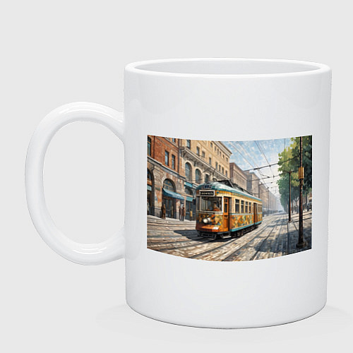 Кружка Мозаика трамвай / Белый – фото 1