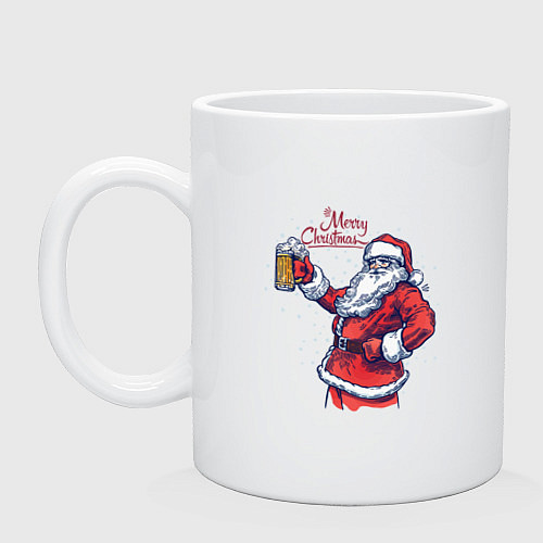 Кружка Merry Christmas Santa beer / Белый – фото 1